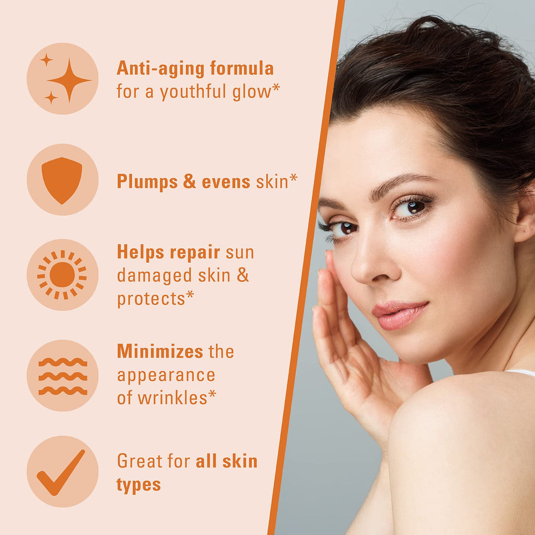Premium Vitamin C Serum For Face, Anti-Aging Topical Facial Serum With Hyaluronic Acid + Vitamin E, 1 Fl Oz.