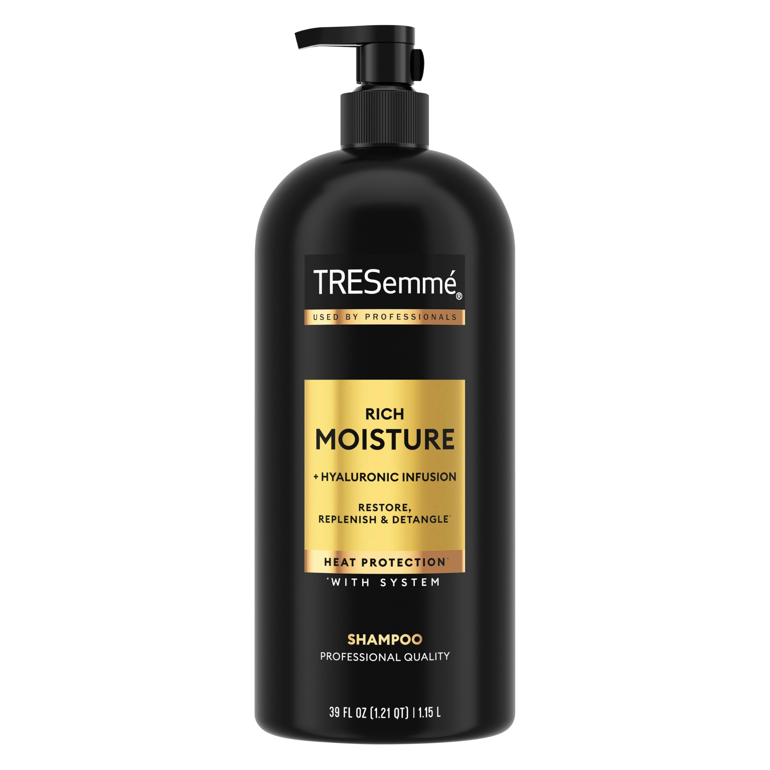 TRESemmé Rich Moisture Hydrating Shampoo with Pump 4 Count for Dry Hair Formulated With Pro Style Technology 39 fl oz