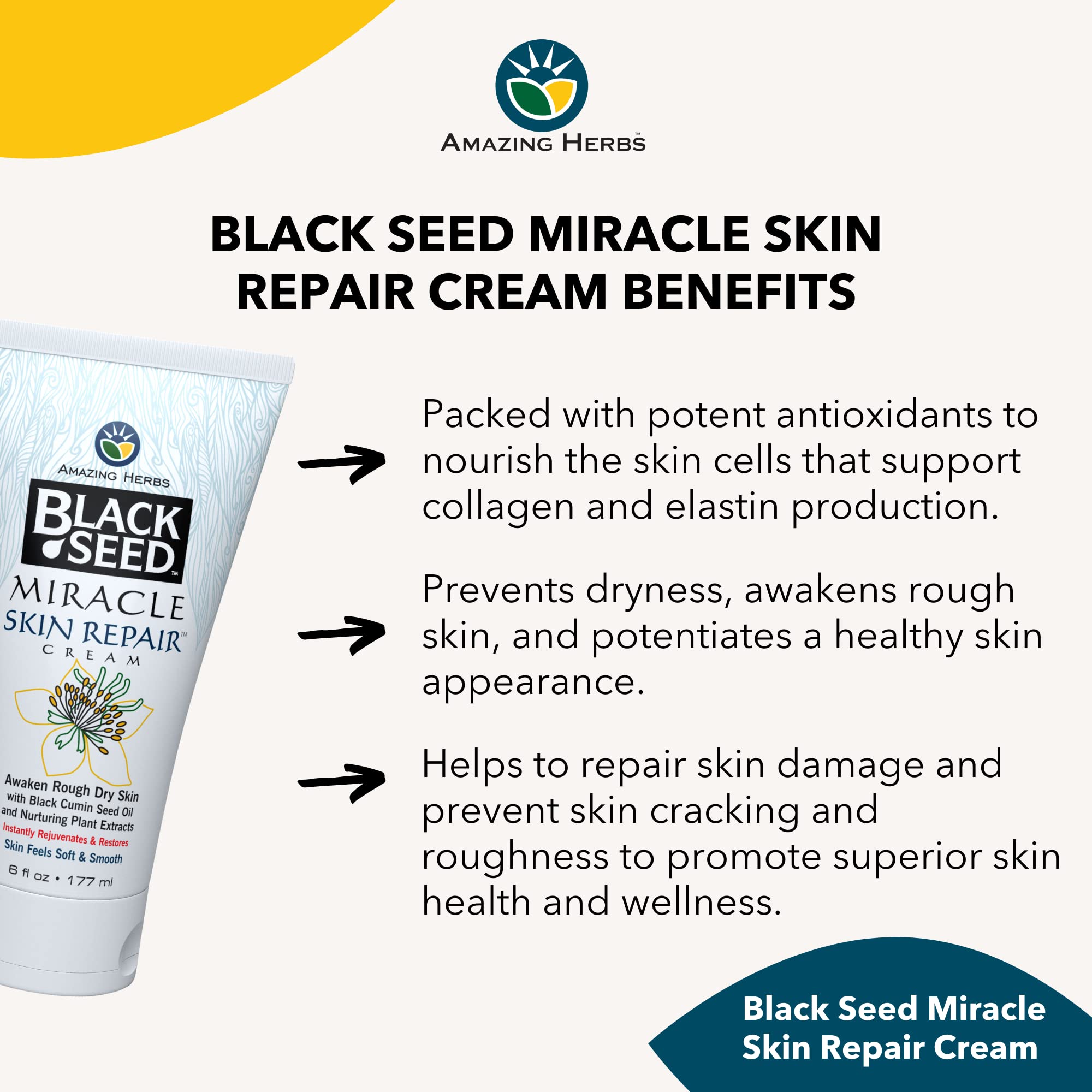 Black Seed Miracle Skin Repair Cream, 6 Ounce
