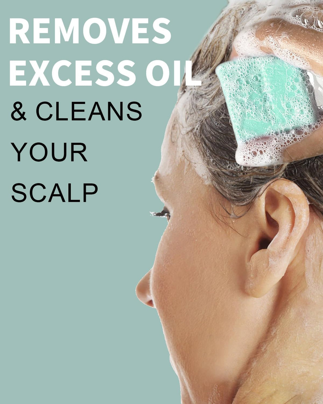 SAPHUS 6Pcs Sulfate-Free Shampoo Bars for Dandruff & Oily Hair Control - Natural Solid Shampoo Soap Set (8.46oz Travel Size) - Vegan, Cruelty-Free Hair Care for Women & Men - Blue