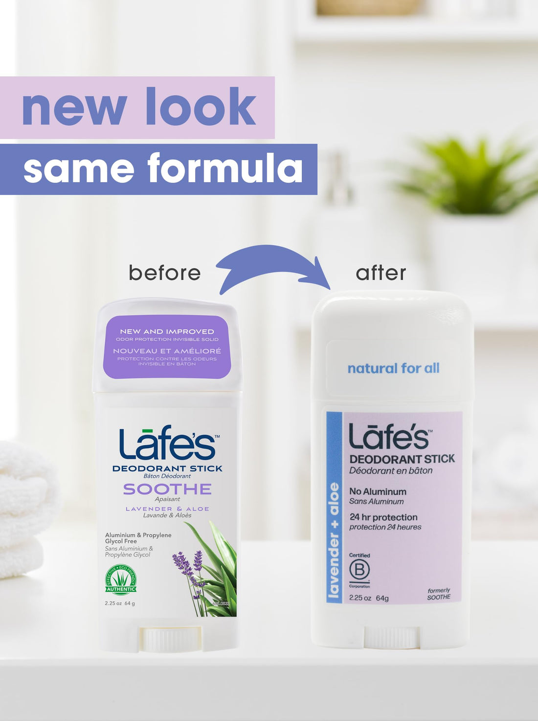 Lafe's Soothe Natural Deodorant Twist-Stick (Pack of 2) with Grapefruit Seed Extract, Witch Hazel Extract, Coriander Extract, Aloe Vera and Allantoin, 2.25 oz