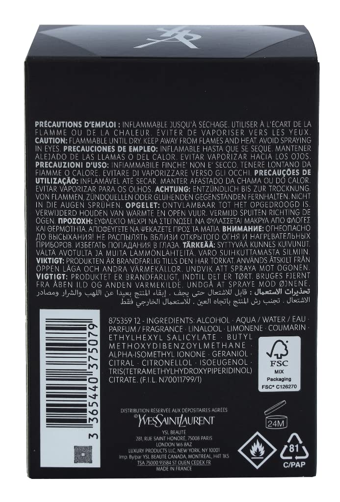 Yves Saint Laurent La Nuit De L'homme Cologne for Men, 3.4 Fluid Ounce