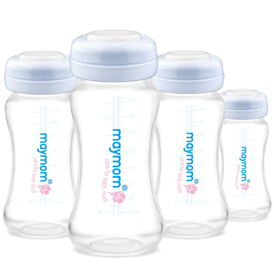 Maymom Wide Neck Breastmilk Collection and Storage Bottle 9oz; Remarkable SureSeal Disc. Compatible with Spectra S2, Spectra S1 Spectra 9+ and Avent Breast Pumps