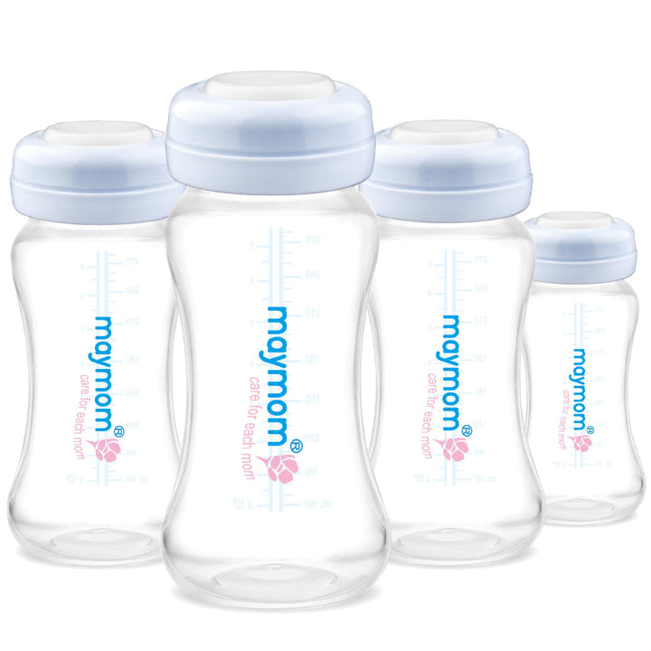 Maymom Wide Neck Breastmilk Collection and Storage Bottle 9oz; Remarkable SureSeal Disc. Compatible with Spectra S2, Spectra S1 Spectra 9+ and Avent Breast Pumps