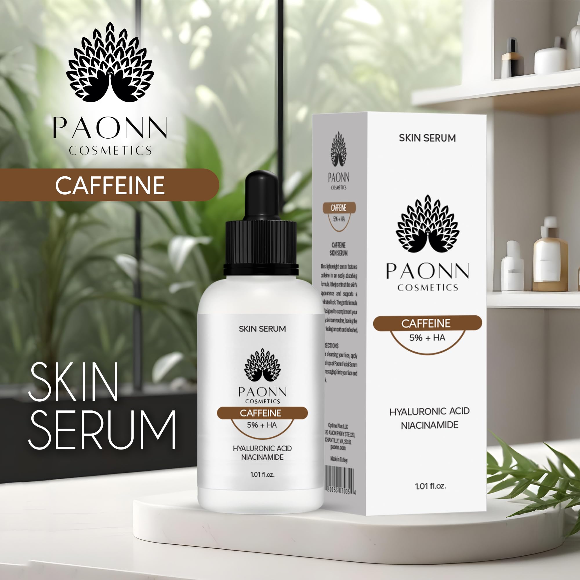 Caffeine Eye Serum for Face and Skin, Hydrating Solution, Reduces Dark Circles, Puffiness & Fine Lines, Moisturizing