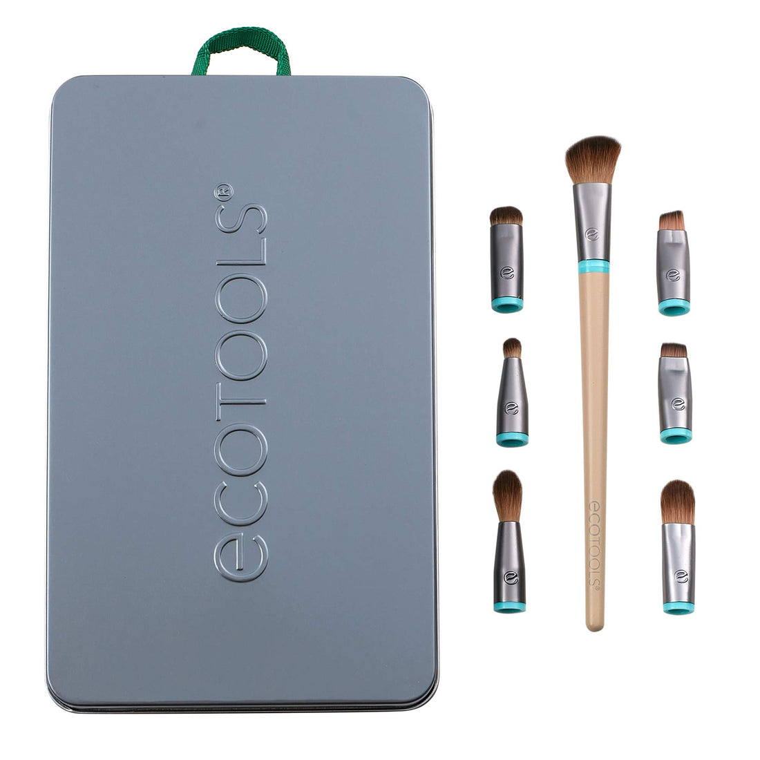 EcoTools Interchangeables Total Renewal Eye Makeup Brush Kit, Customizable Makeup Brushes for Eyeshadow, Travel-Friendly Kit, Eco-Friendly Synthetic Bristles, Cruelty Free & Vegan, 9 Piece Set