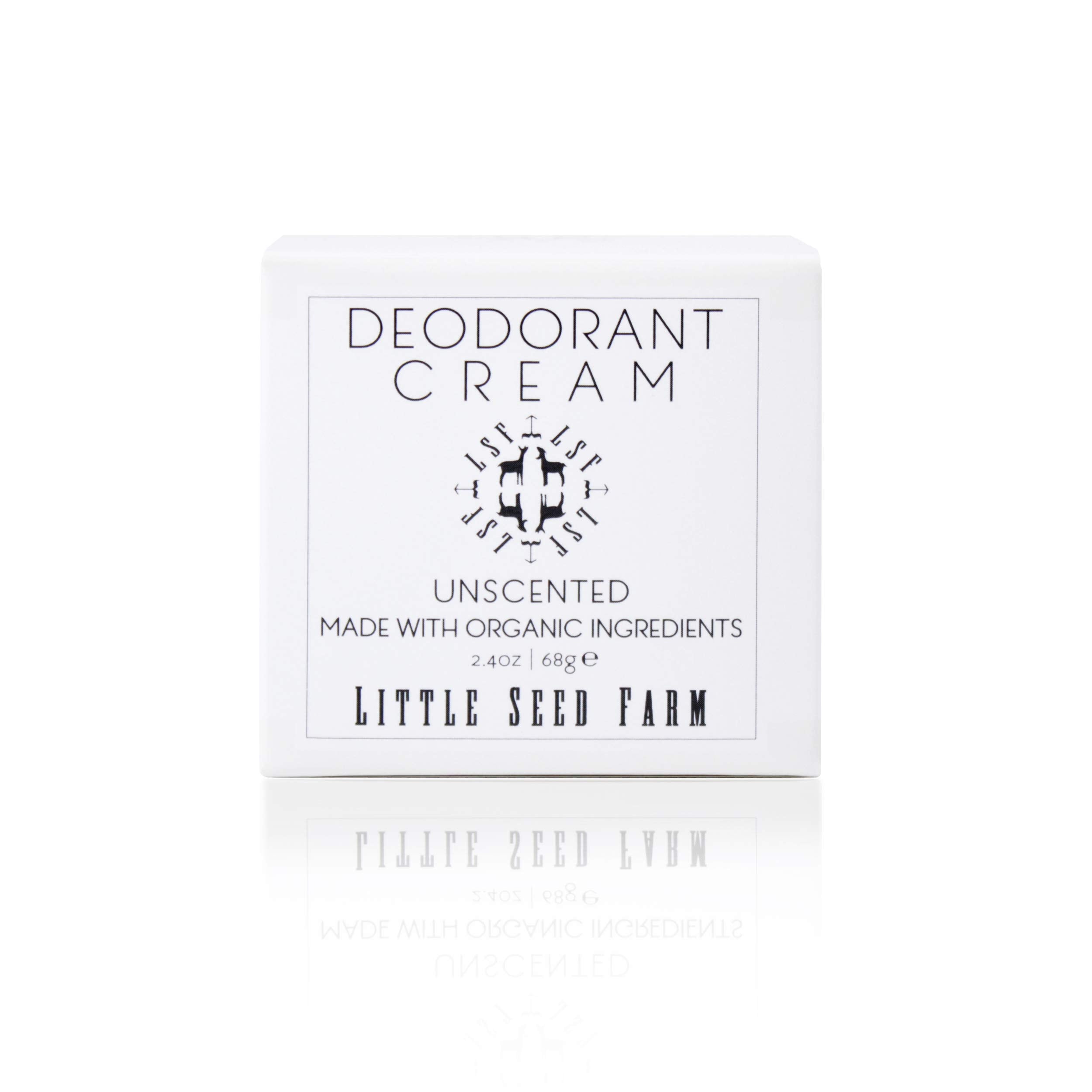 Little Seed Farm Natural Deodorant Cream, Unscented, 2.4 Ounce