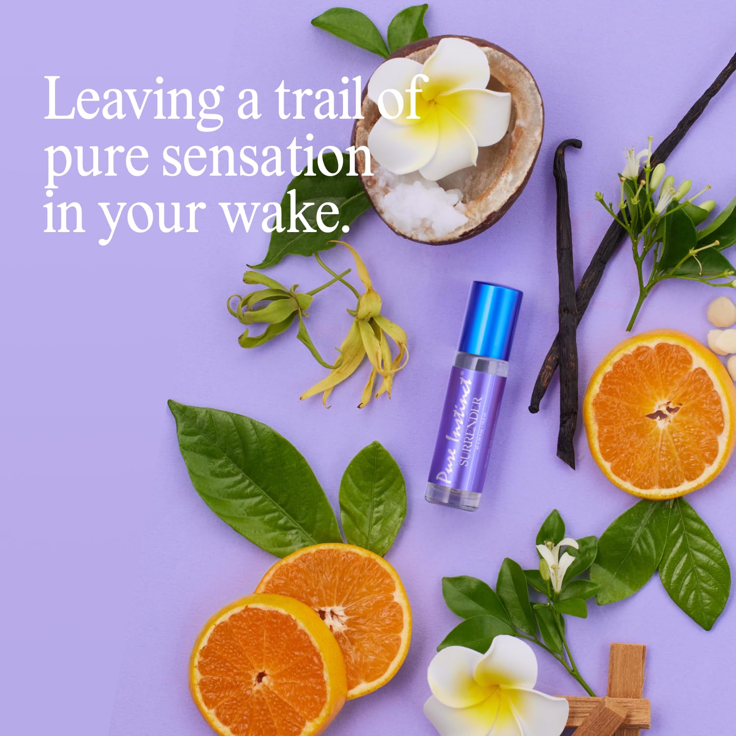 Pure Instinct SURRENDER Roll-On The Original Pheromone Infused Body Oil Perfume Fragrance EdP Parfum - For Her Women - TSA Ready 0.34 fl oz