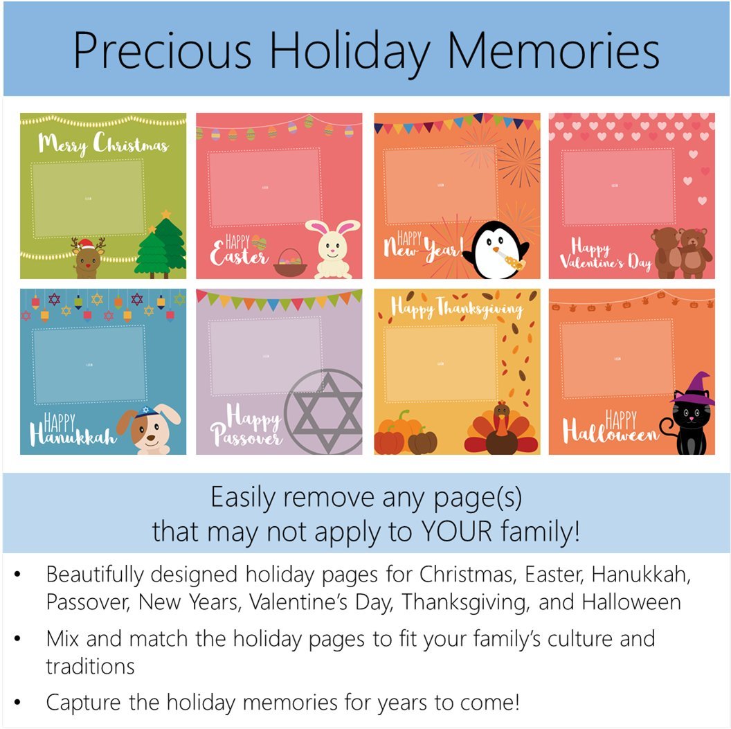 LovelySprouts Baby Memory Book, 57 Pages, Gender-Neutral, Scrapbook-Journal-Photo Album, Includes Monthly Milestones, 80+ Photo Boxes, Hand and Footprints, Keepsake Envelope