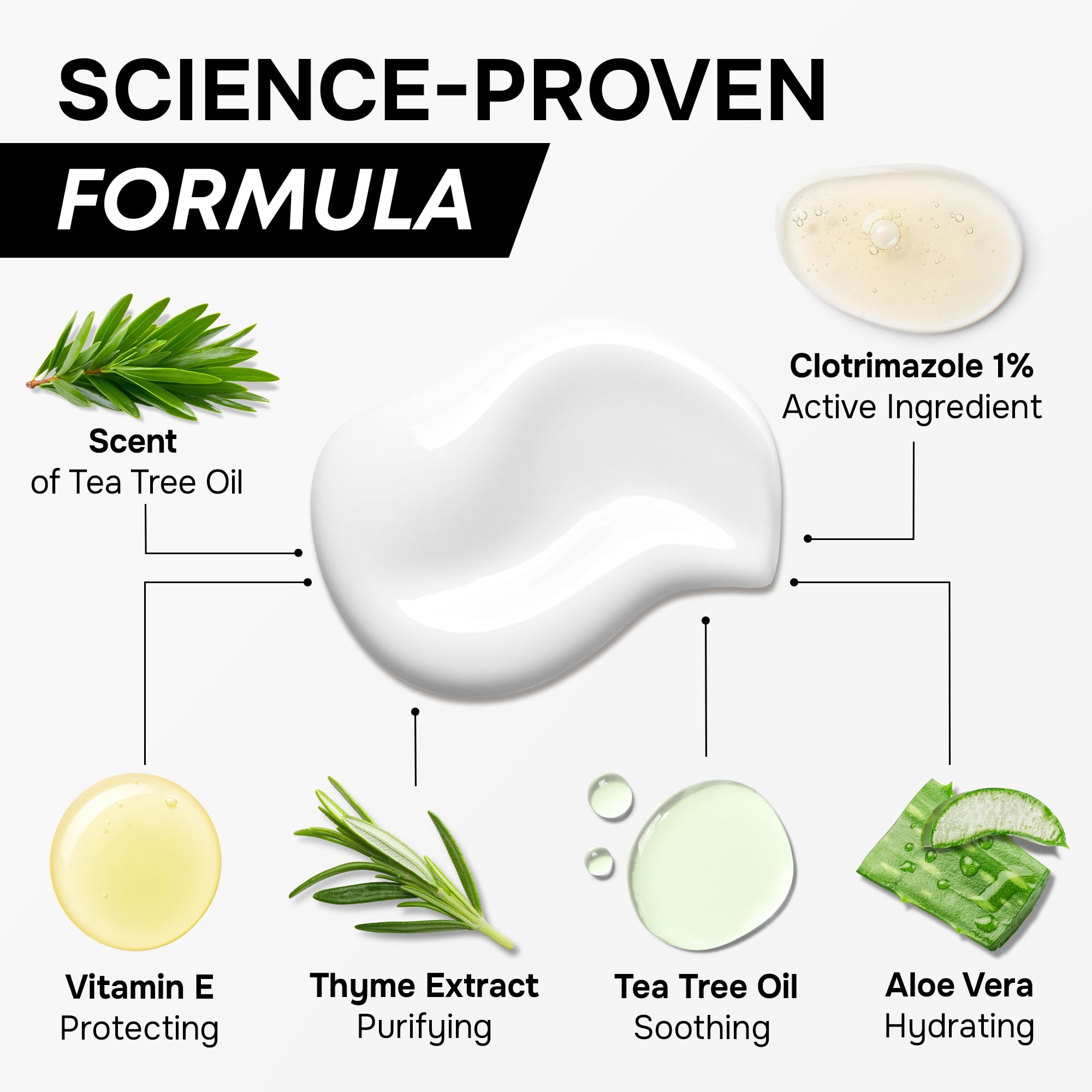 Antifungal Cream for Athlete's Foot, Ringworm & Jock Itch - Clotrimazole 1% Made in USA - Extra Strength Ring Worm, Jock Itch Cream, Anti Fungal Athletes Foot Treatment for Humans Skin Fungus - 2 oz