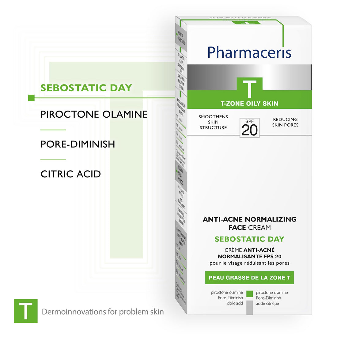 Pharmaceris T SEBOSTATIC DAY hydrating sebum normalizing face cream SPF 20 (50 ml) by Pharmaceris T - Dr. Irena Eris