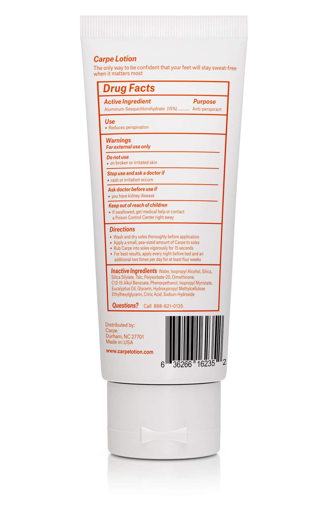 Carpe Antiperspirant Hand and Foot Lotion Package Deal (3 Hand and 3 Foot Tubes-Save 33%), Stop Sweaty Hands and Sweaty, Smelly Feet, Dermatologist-Recommended, Best Value