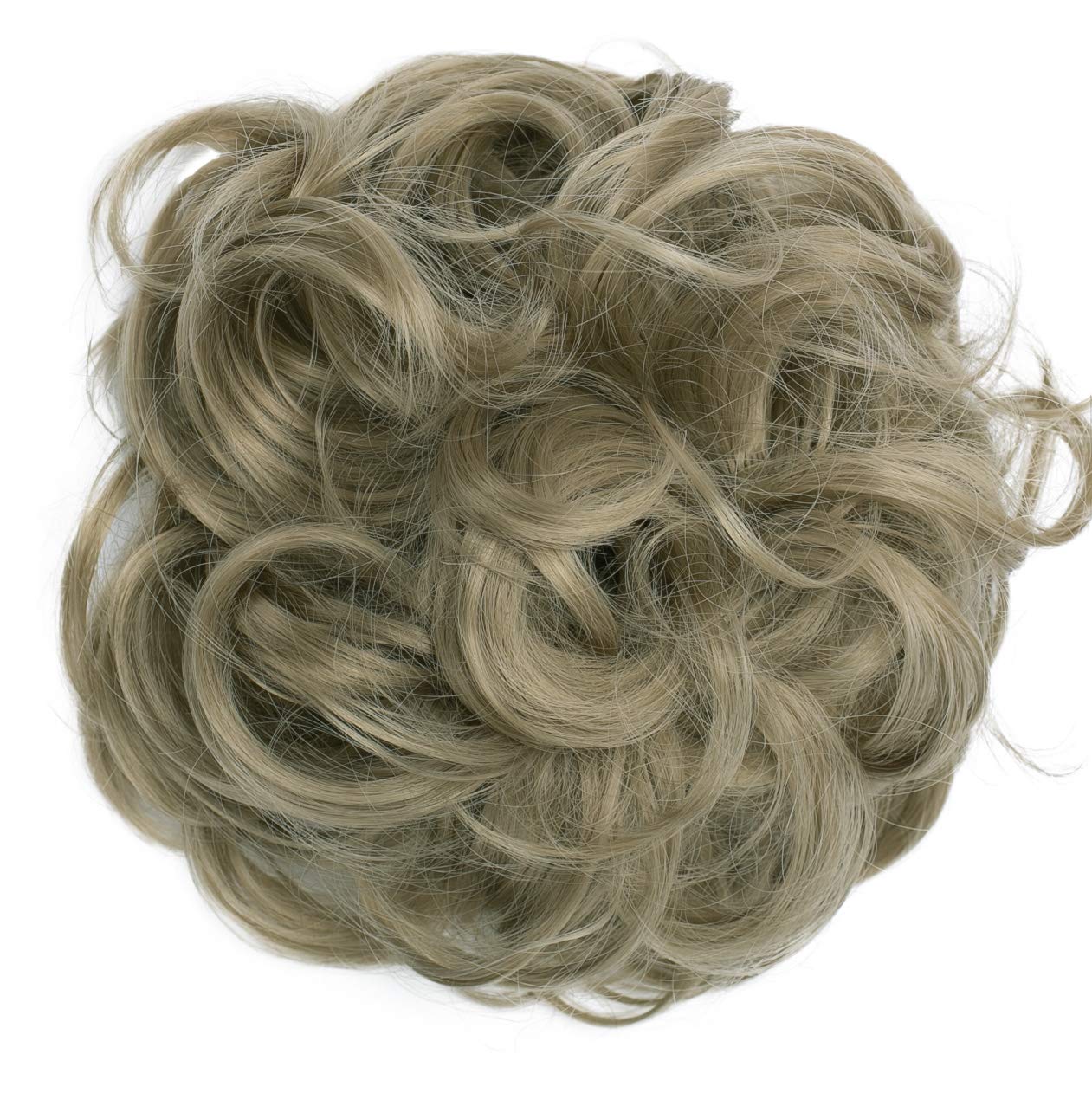 Natural blond G14E_24A : PRETTYSHOP Hairpiece Hair Rubber Scrunchie Scrunchy Updos VOLUMINOUS Curly Messy Bun Natural blond G14E_24A