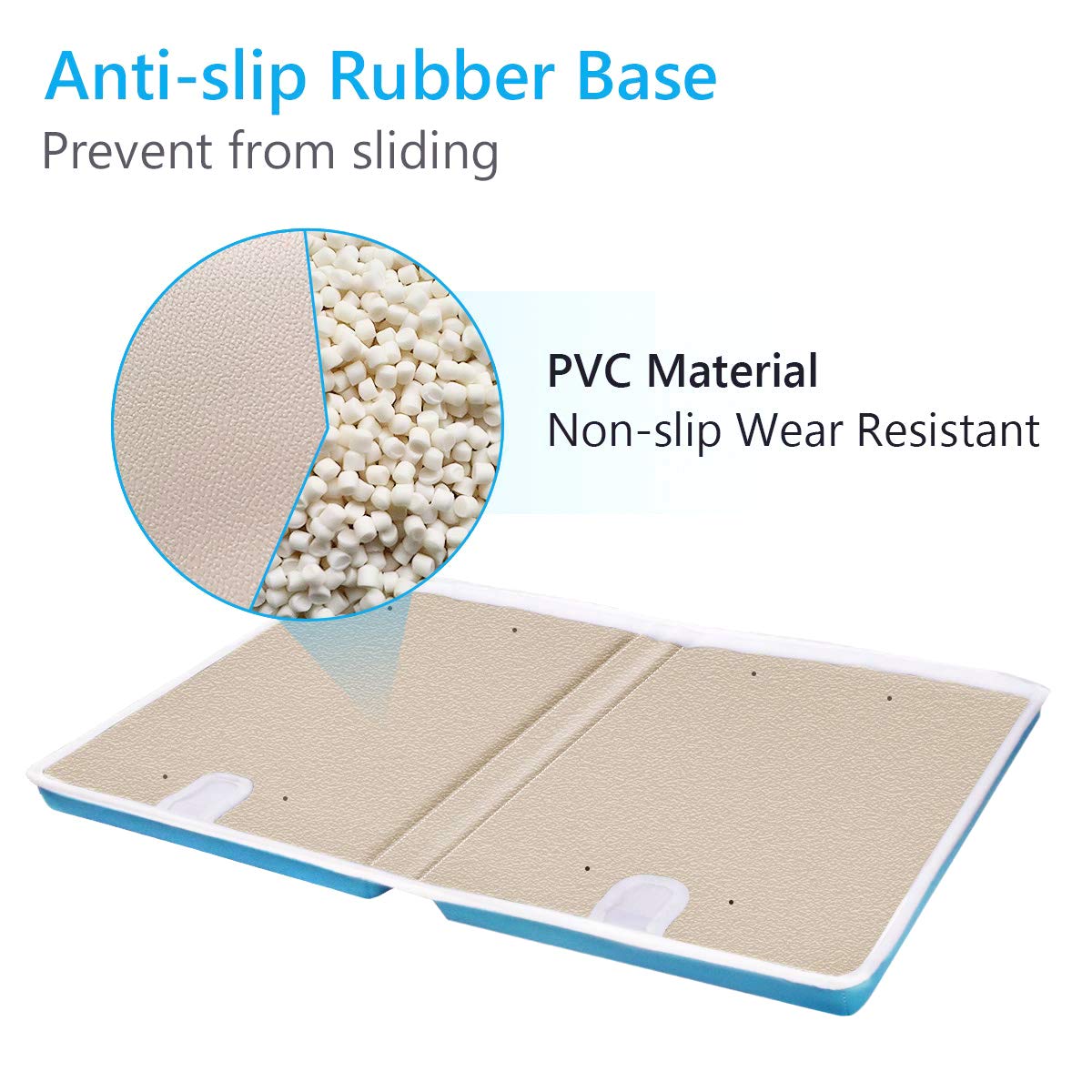 Bath Kneeler with Elbow Rest Bathtub 1.5 Thick Kneeler Mat with Toy Organizer - Bath Kneeling Pad for Baby Bath Time - Detachable and Foldable Child Bath Tub Pad for Parents- Blue