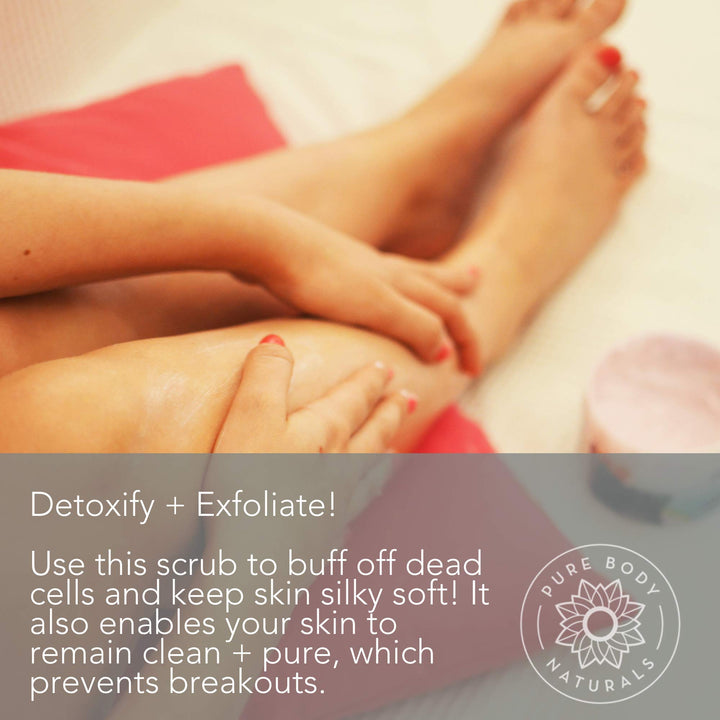 Pure Body Naturals Himalayan Salt Scrub, 12 ounces | Natural Face, Body, Hand, Foot and Skin Exfoliator | Facial Exfoliating Pink Salt with Sweet Almond Oil, Jojoba Oil, Vitamin E, and Aloe Vera