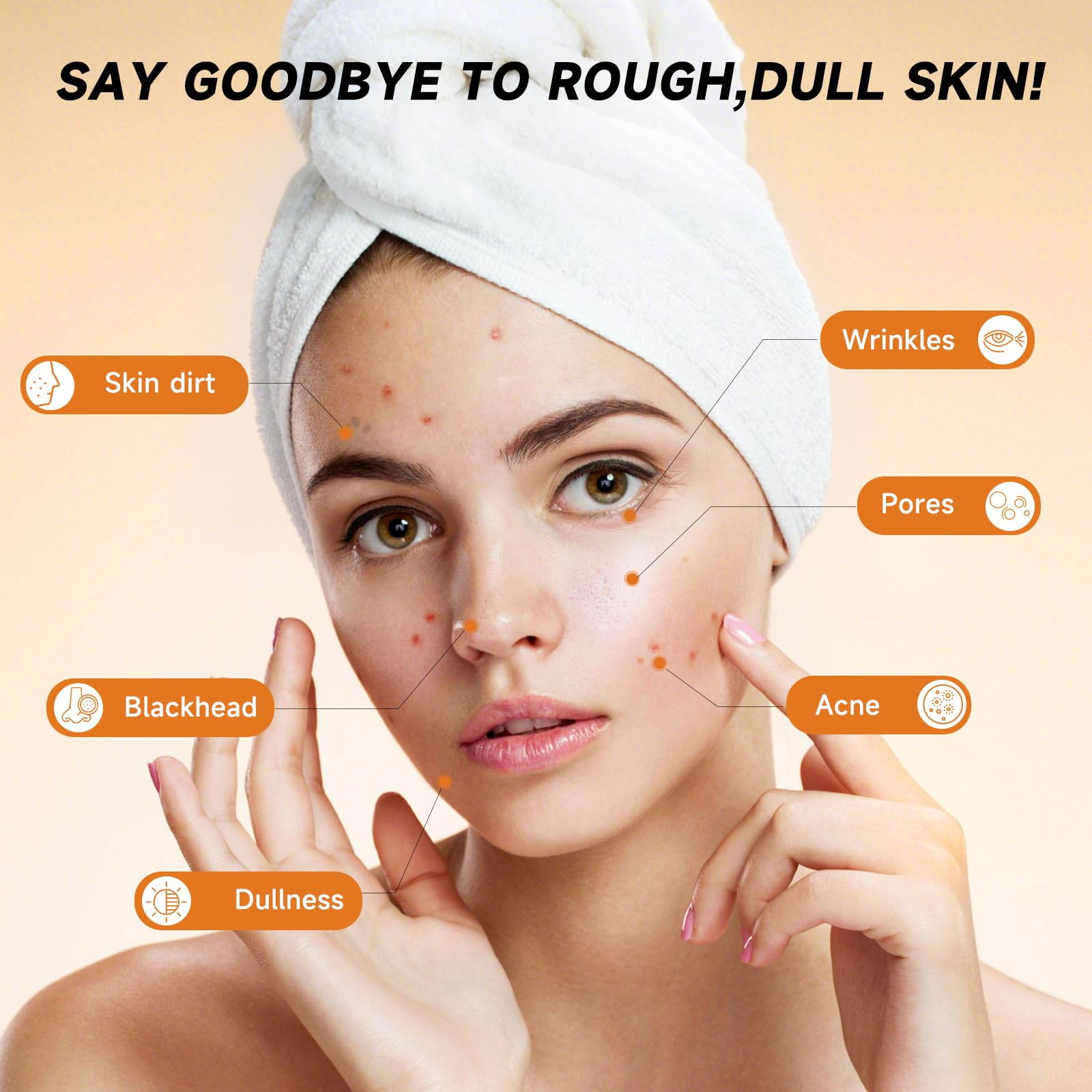 Turmeric Kojic Acid Cleansing Pads, Turmeric Face Scrub Pads Enriched with Kojic Acid and Turmeric, 60PCS