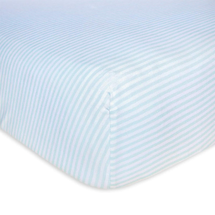 Burt's Bees Baby - Fitted Crib Sheet, Boys & Unisex 100% Organic Cotton Crib Sheet For Standard Crib and Toddler Mattresses (Sky Blue Thin Stripes) Classic Stripe