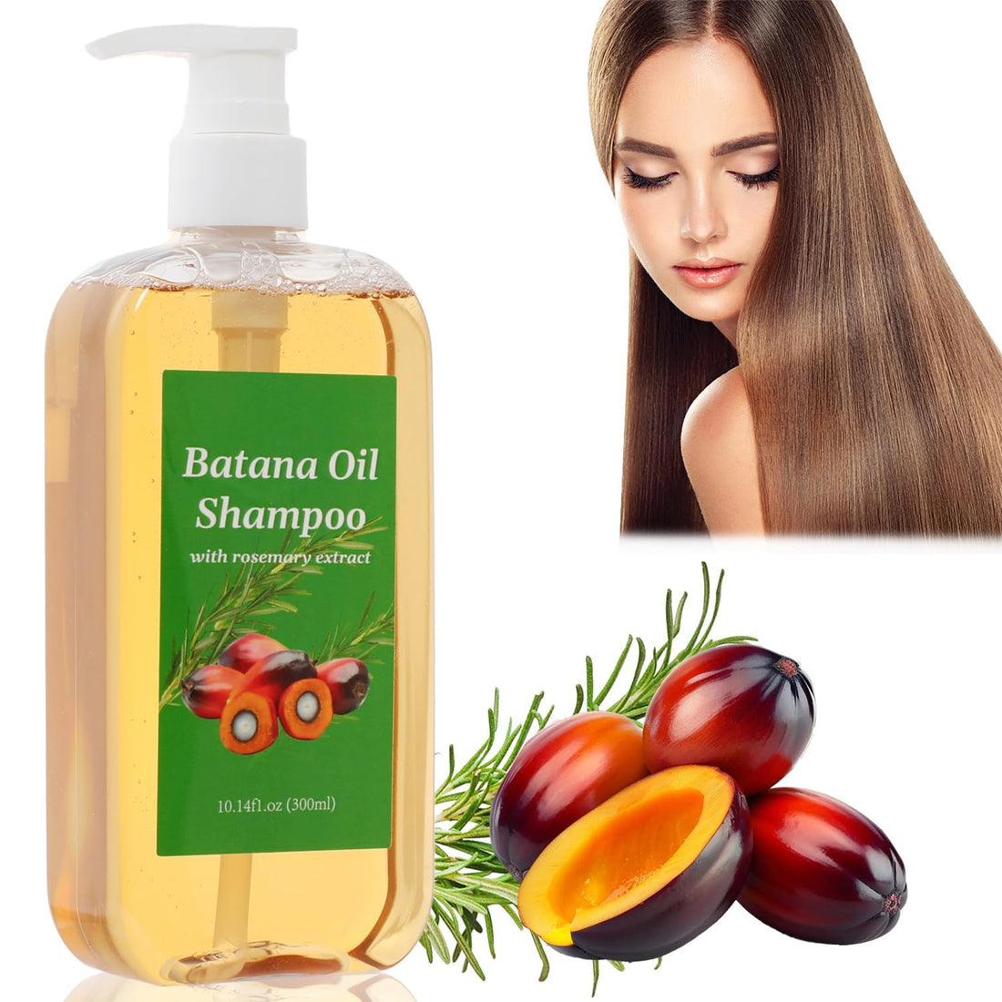 VOKSODHCK Batana Oil & Rosemary Shampoo, Shampoo De Batana, Batana Shampoo with Rosemary Extract, Nourishing & Regenerating Hair- Soft and Fluffy for Men & Women - 10.14 fl oz