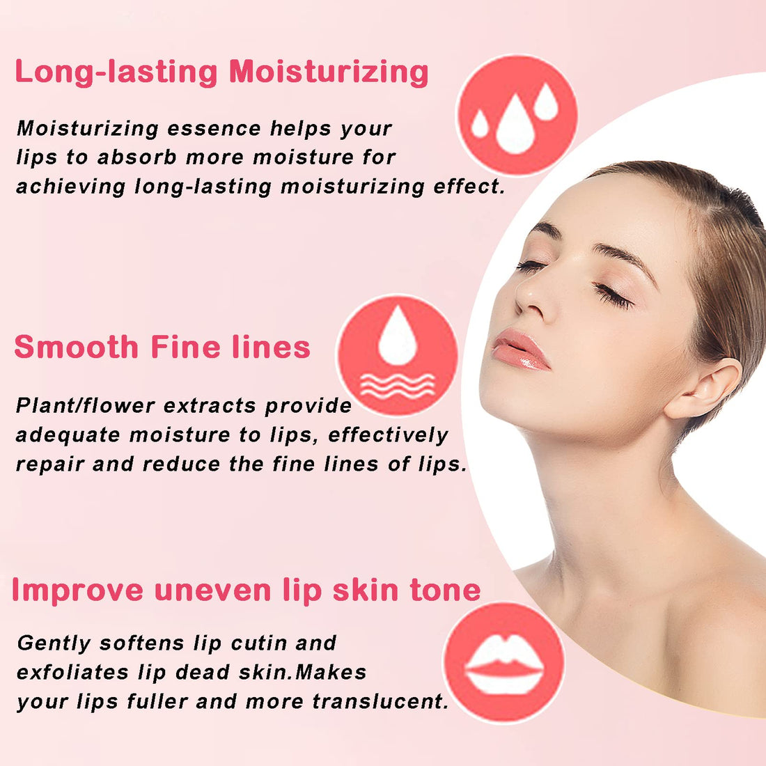 Permotary 30 Pieces Pink Gel Collagen Lip Mask Crystal Lip Pads For Moisturizing, Anti-Wrinkle, Anti-Aging, Firms & Hydrates Lips, Pink