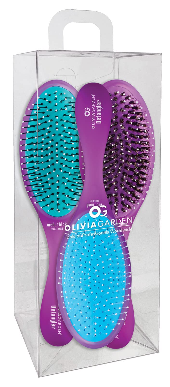 Olivia Garden Detangler & Styler Collection Brush, Purple