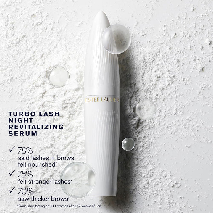 Estée Lauder Turbo Lash Night Revitalizing Lash + Brow Serum with Hyaluronic Acid | Stronger & Thicker Looking Eyelashes & Brows, 0.2 Fl Oz