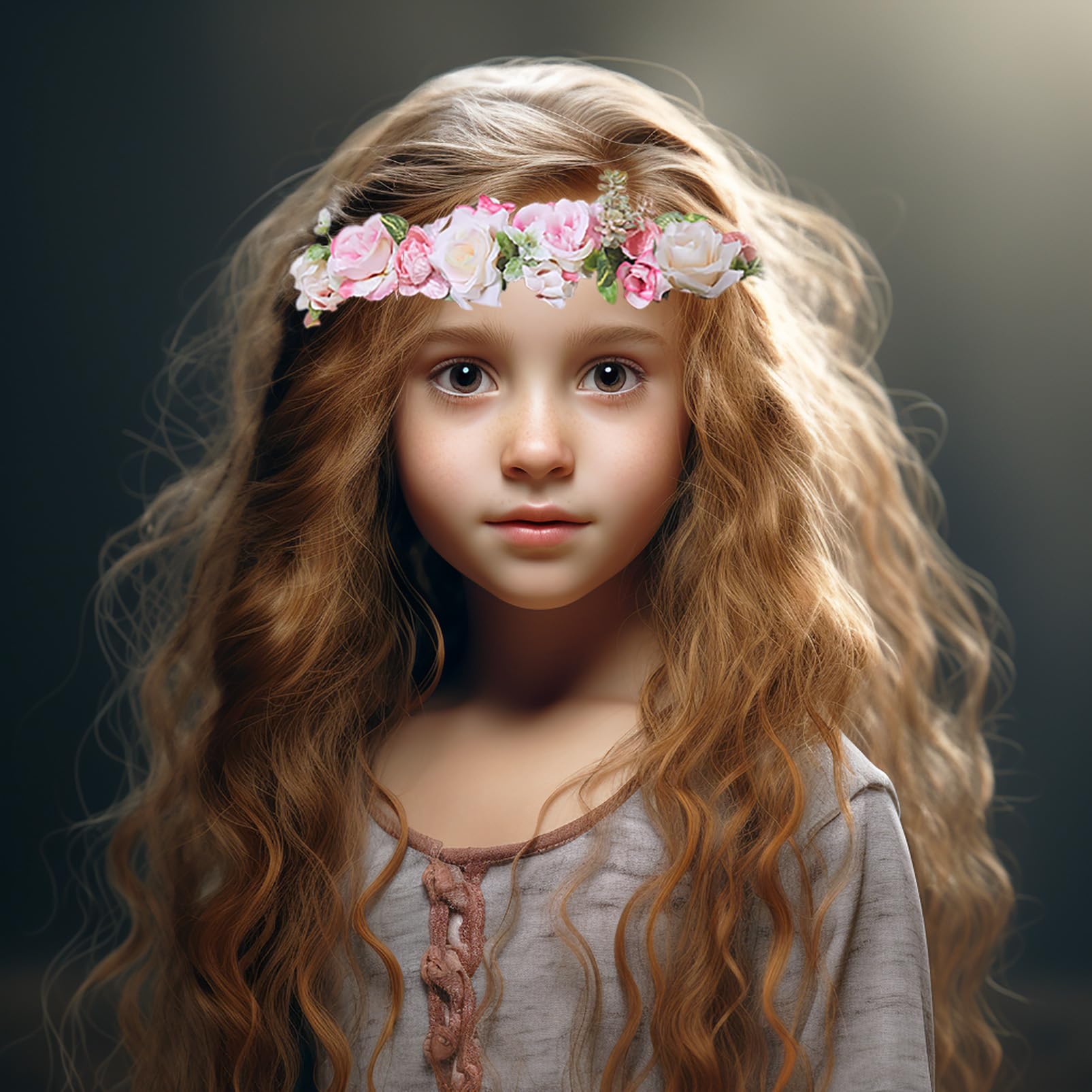 Vivivalue Boho Flower Headband Hair Wreath Floral Garland Crown Halo Headpiece with Ribbon Wedding Festival Party: Z