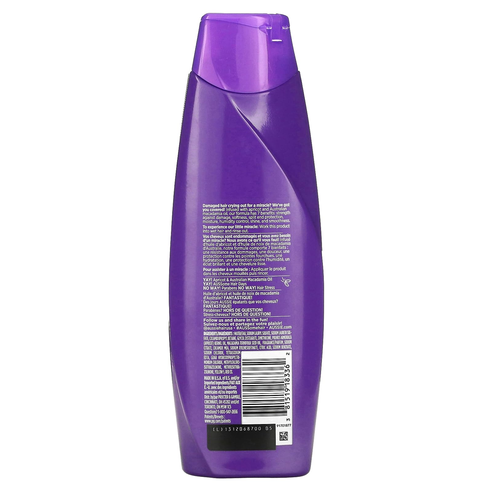 Aussie Total Miracle Collection 7N1 Shampoo, 12.1 Fluid Ounce