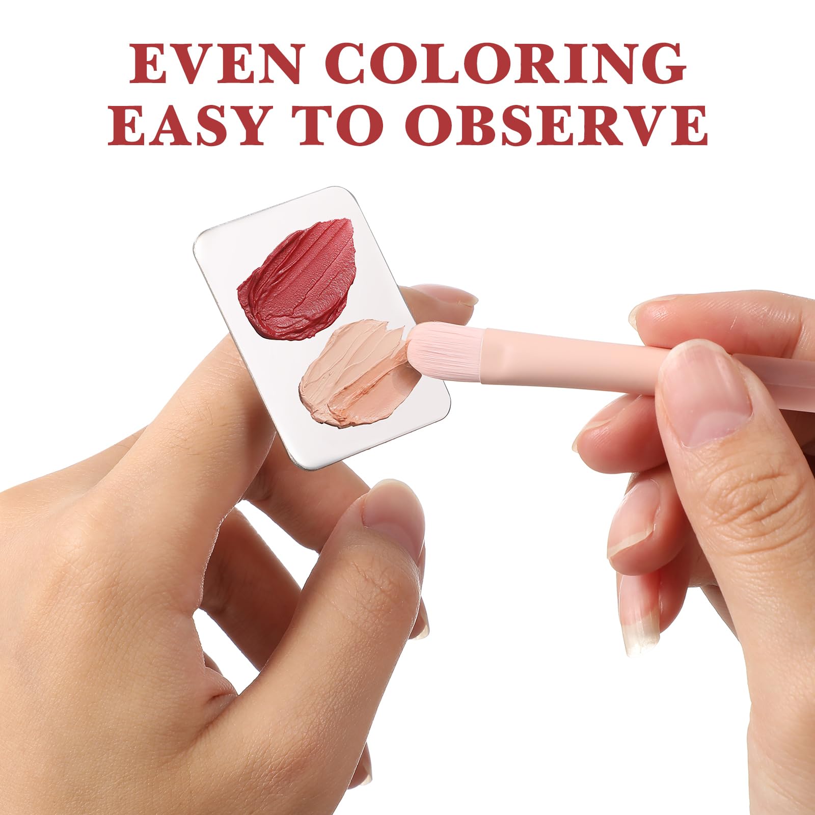 Frcolor 2PCS Nail Art Palette Stainless Steel Makeup Mixing Palette Ring Nail DIY Art Design Paint Color Mixing Palette Metal Tool