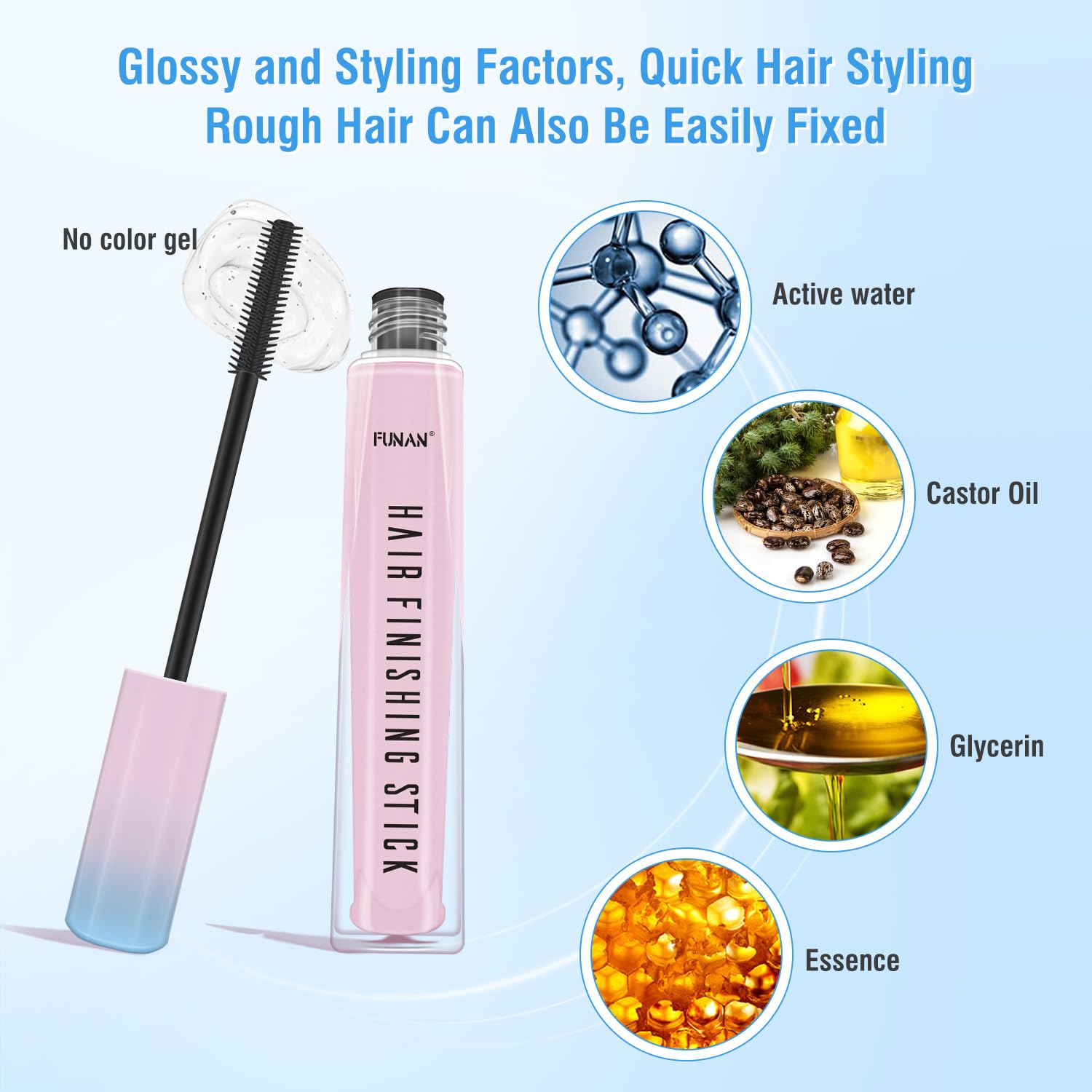 FUNAN Hair Finishing Stick for Small Broken 3 Pack, Broken Hair Finishing Stick, Slick for Women, Naturally Refreshing