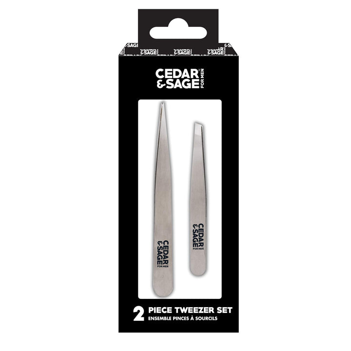 Men's Stainless Steel Tweezer Duo Set