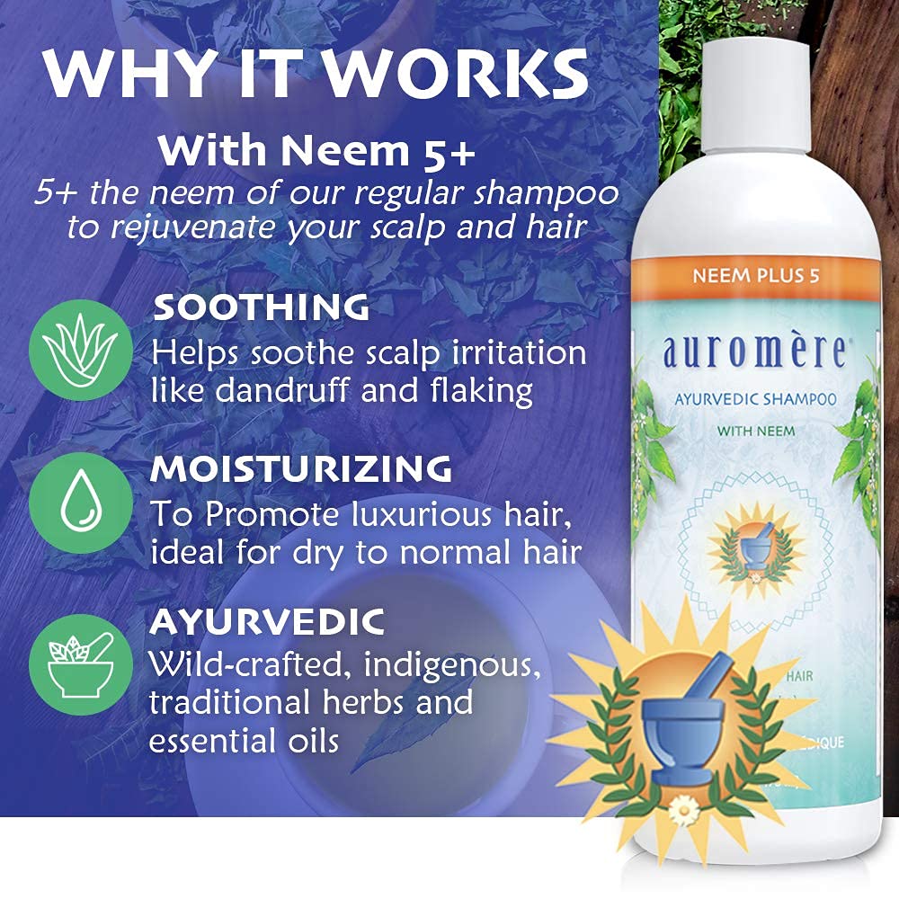 Auromere Neem Plus 5 Shampoo 16 Oz.