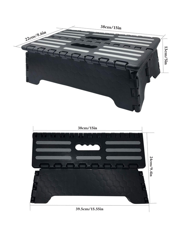 5 inch Lightweight Portable Folding Step - Great for Kitchen, Bathroom, Bedroom, Kids or Adults -Opens Easy with One Flip