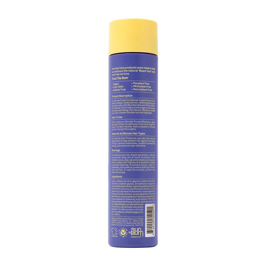 Sun Bum Blonde Conditioner | UVprotecting and Cruelty Free Color Enhancing and Toning Hair Treatment for Blondes | 10 Oz