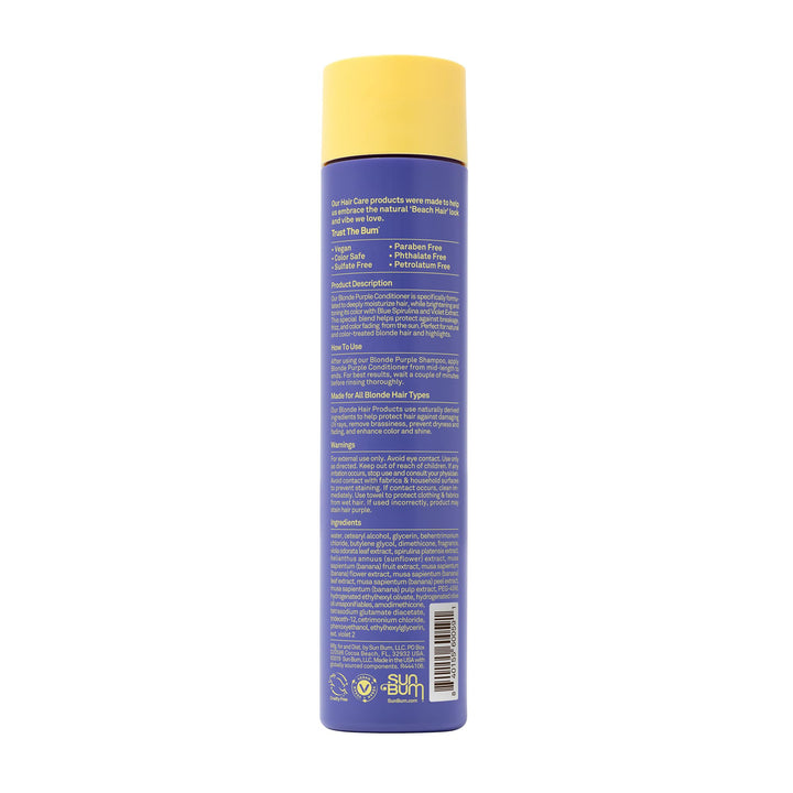 Sun Bum Blonde Conditioner | UVprotecting and Cruelty Free Color Enhancing and Toning Hair Treatment for Blondes | 10 Oz