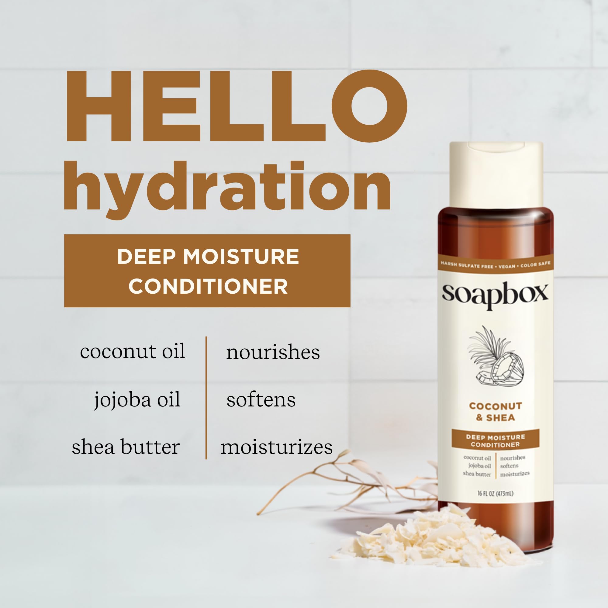 SoapBox Soaps Conditioner, Coconut Oil with Shea Butter, 3 Count