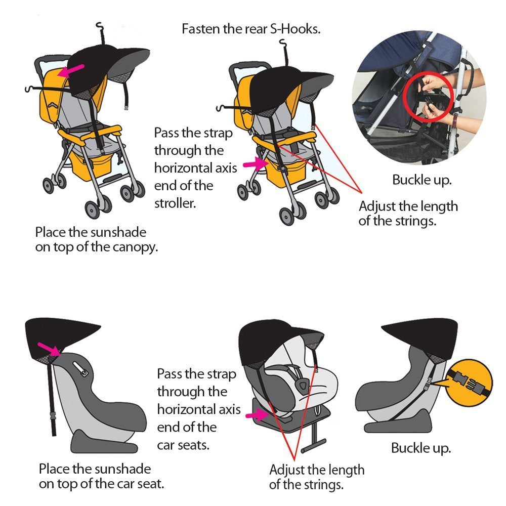 Manito Sun Shade for Strollers and Car Seats (Green) UPF 50+