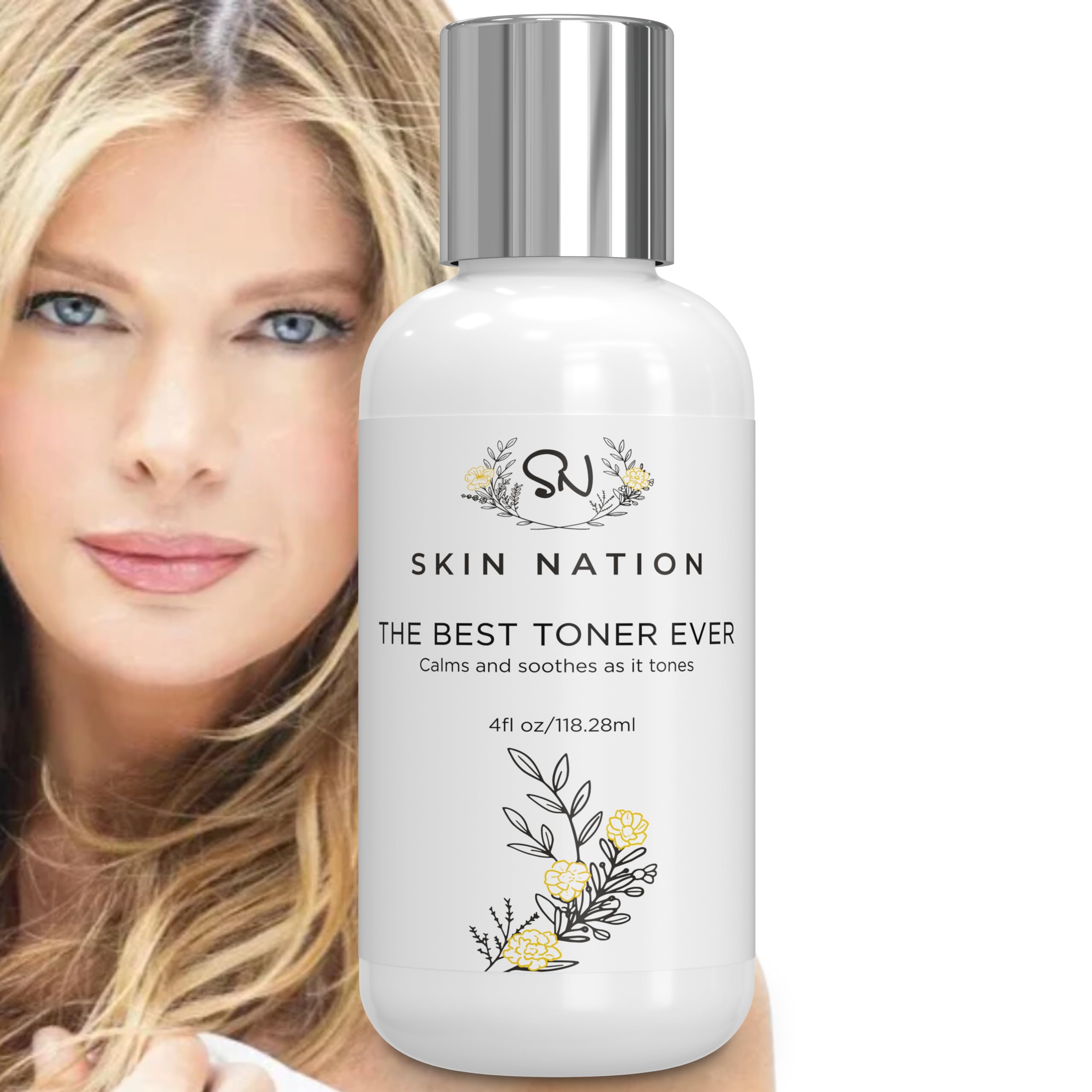The Best Facial Toner Ever | with Organic Natural Ingredients - Orange Blossom Water & Tea Tree Toner for Face - Anti Aging Aloe Vera, Pore Refining & Hydrating | Skin Nation by Michelle Stafford
