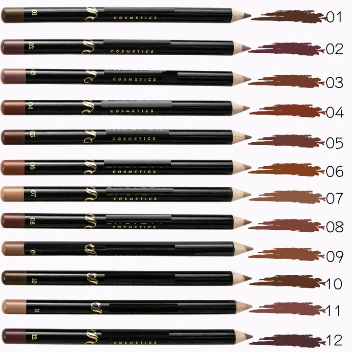 MAEPEOR Matte Lip Liner 12 PCS Nude Brown Series Highly Pigmented and Smoothly Velvet Lipliner Pencil Set Long Lasting and Waterproof Durable Lip Liners (12PCS-4)