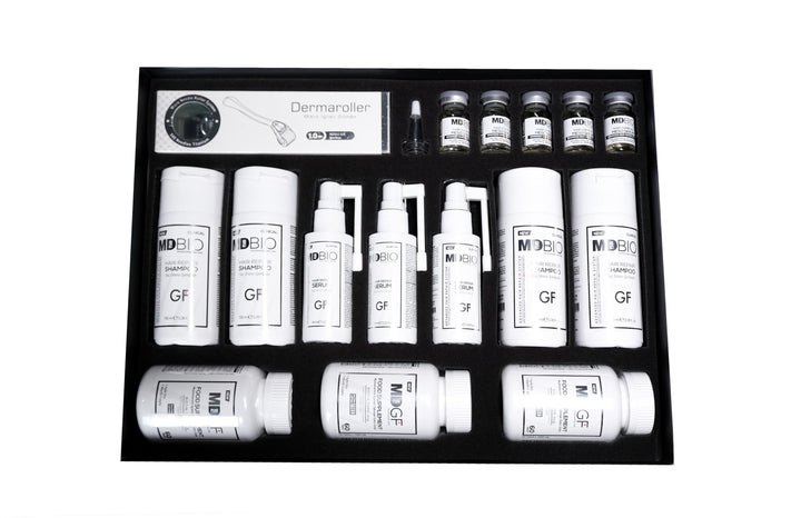 MD PLUS BIO Advanced Special Formula Package - Clinical Hair Transplant Repair Kit – Special Hair Care Set Containing; Shampoo, Serum, Multivitamins and Complex Meso Serum - Biotin, Keratin, Collagen