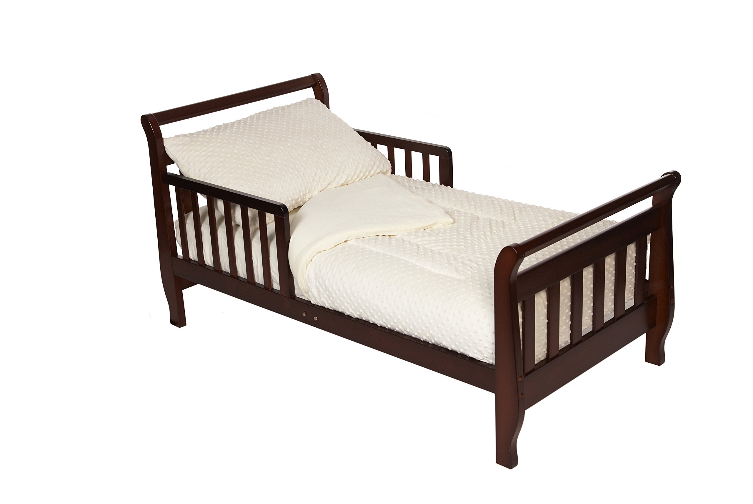 TL Care Minky Dot Chenille 4 Piece Toddler Bedding Set, Cream, for Boys and Girls