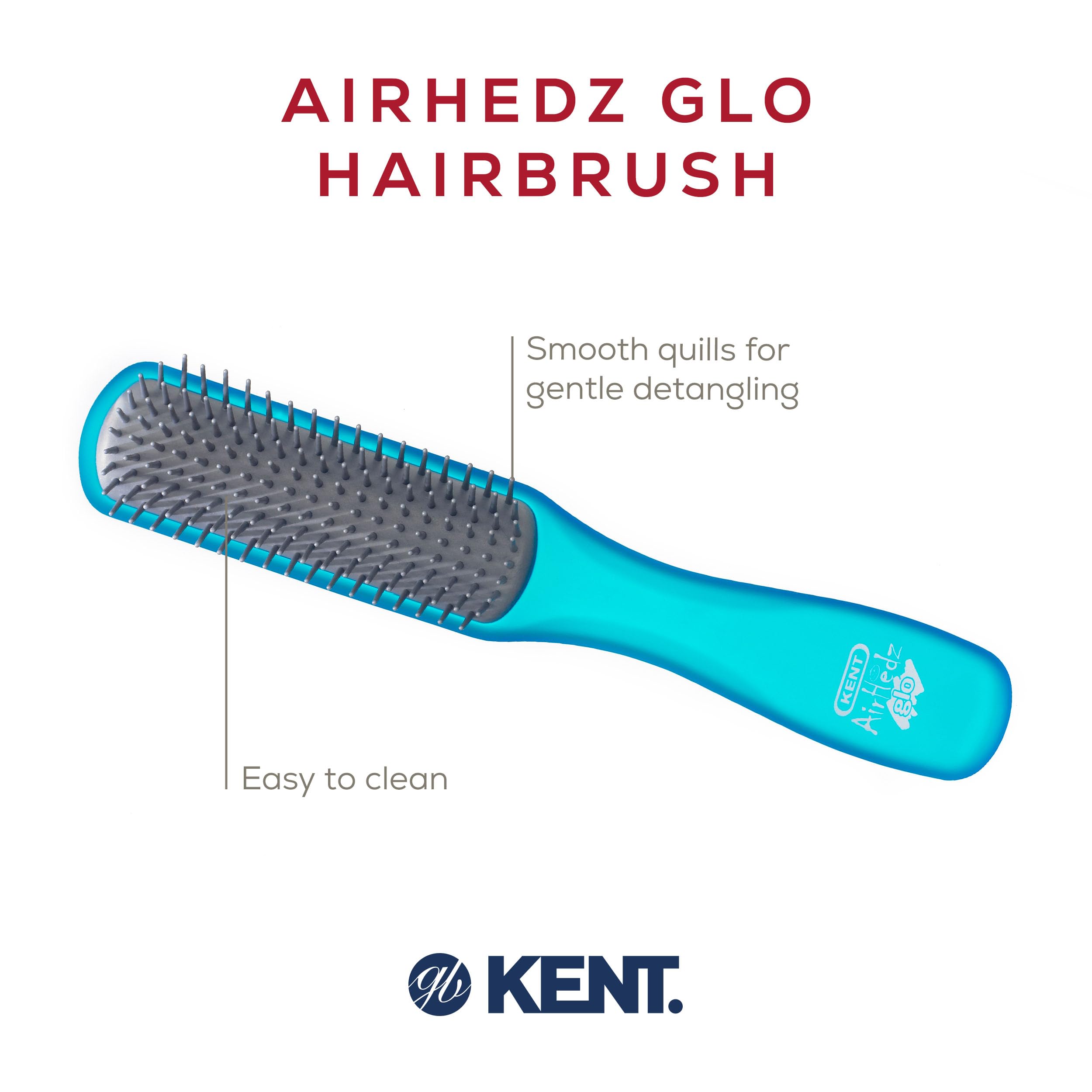 Kent AirHedz Glo Flat 9 Row Brush Aqua Blue