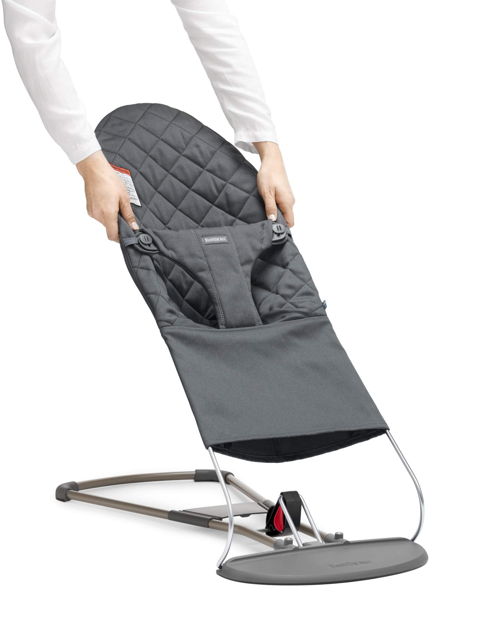 BabyBjörn BabyBjorn Fabric Seat for Bouncer, Anthracite, Cotton, Anthracite, 1 Count (Pack of 1)