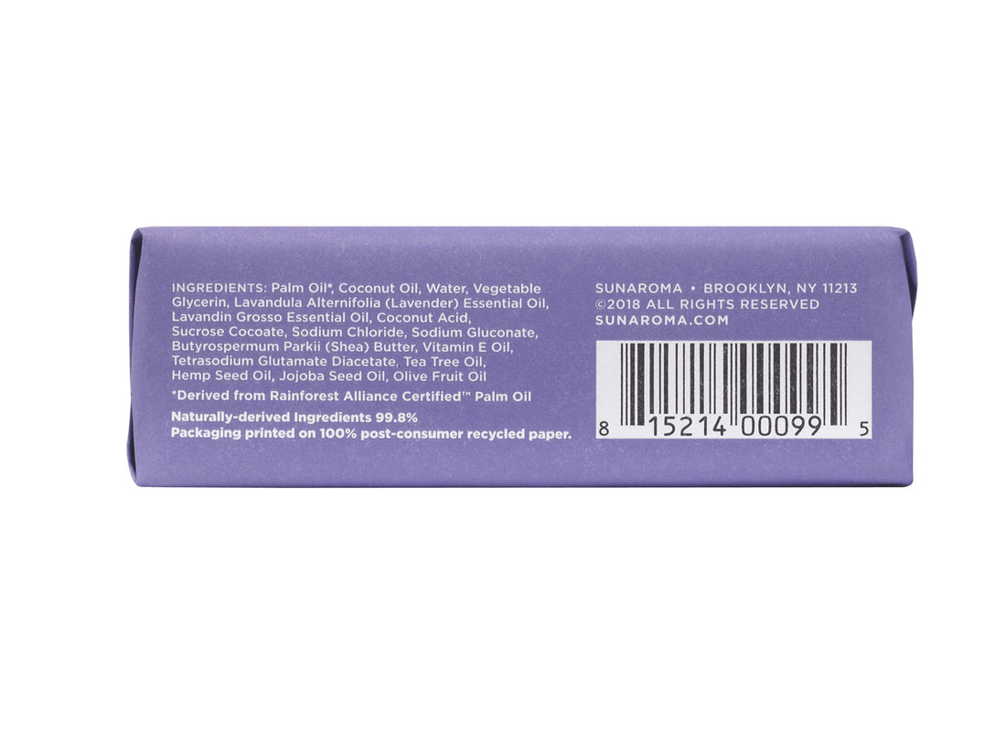 Sunaroma Lavender W/Shea Butter & Vitamin E Oil Soap (Pack of 1)