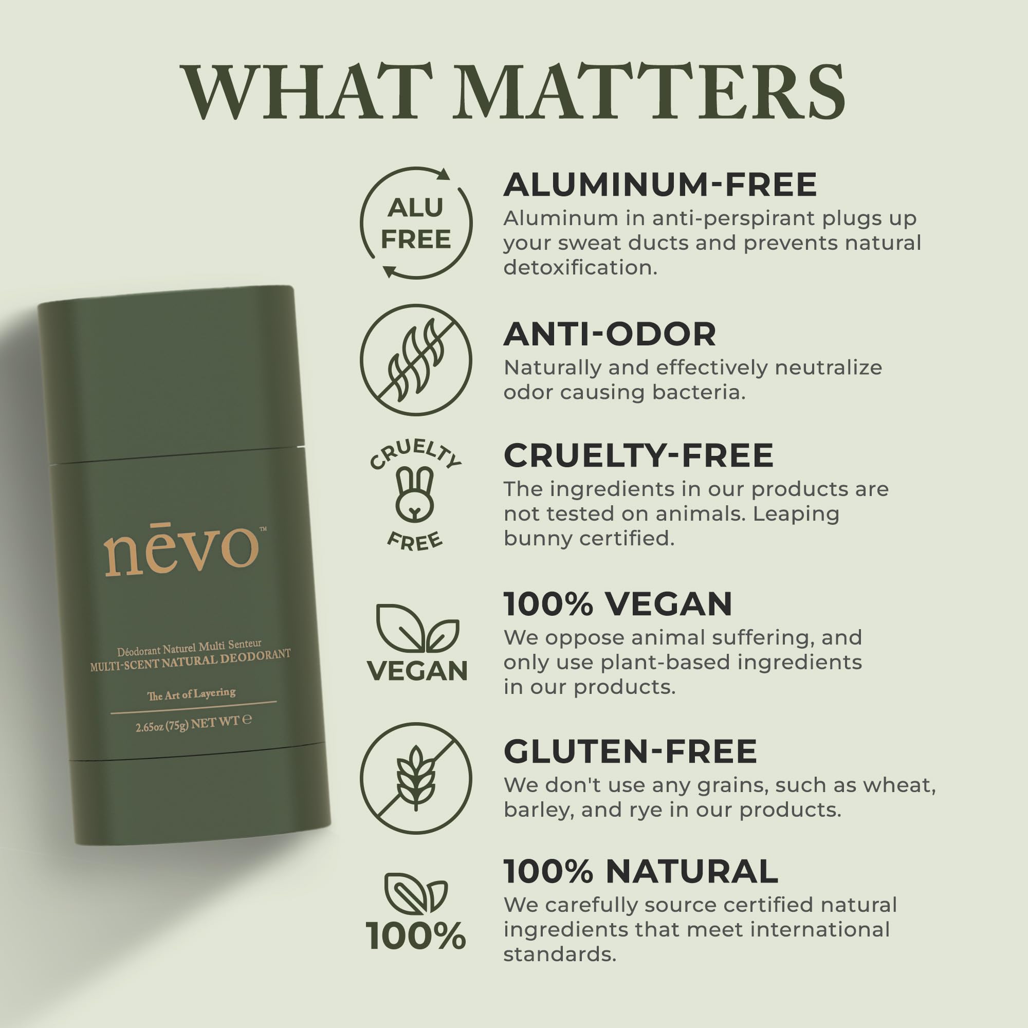 Nevo Multi Scent Deodorant Stick With Layers | Aluminum Free Deodorant for Women & Men | All Natural, Organic, Vegan, Non Toxic | Coconut Oil & Shea Butter | Nº C2 Lavender - Vanilla - Lemon 2.65 oz