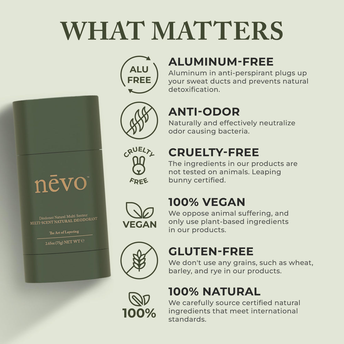 Nevo Multi Scent Deodorant Stick With Layers | Aluminum Free Deodorant for Women & Men | All Natural, Organic, Vegan, Non Toxic | Coconut Oil & Shea Butter | Nº C2 Lavender - Vanilla - Lemon 2.65 oz