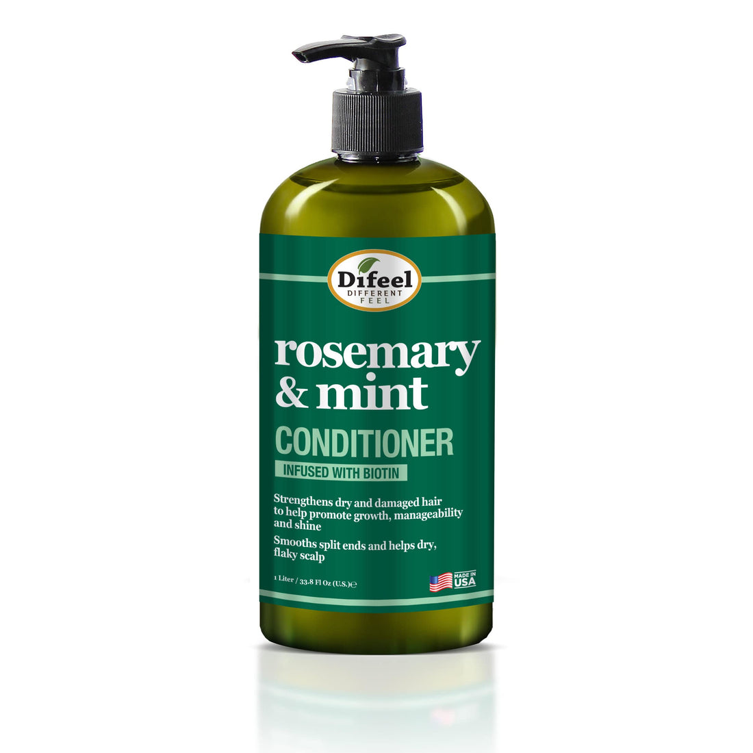 Difeel Rosemary and Mint Hair Strengthening Conditioner with Biotin 33.8 oz. - Made with Natural Rosemary Oil for Hair Growth