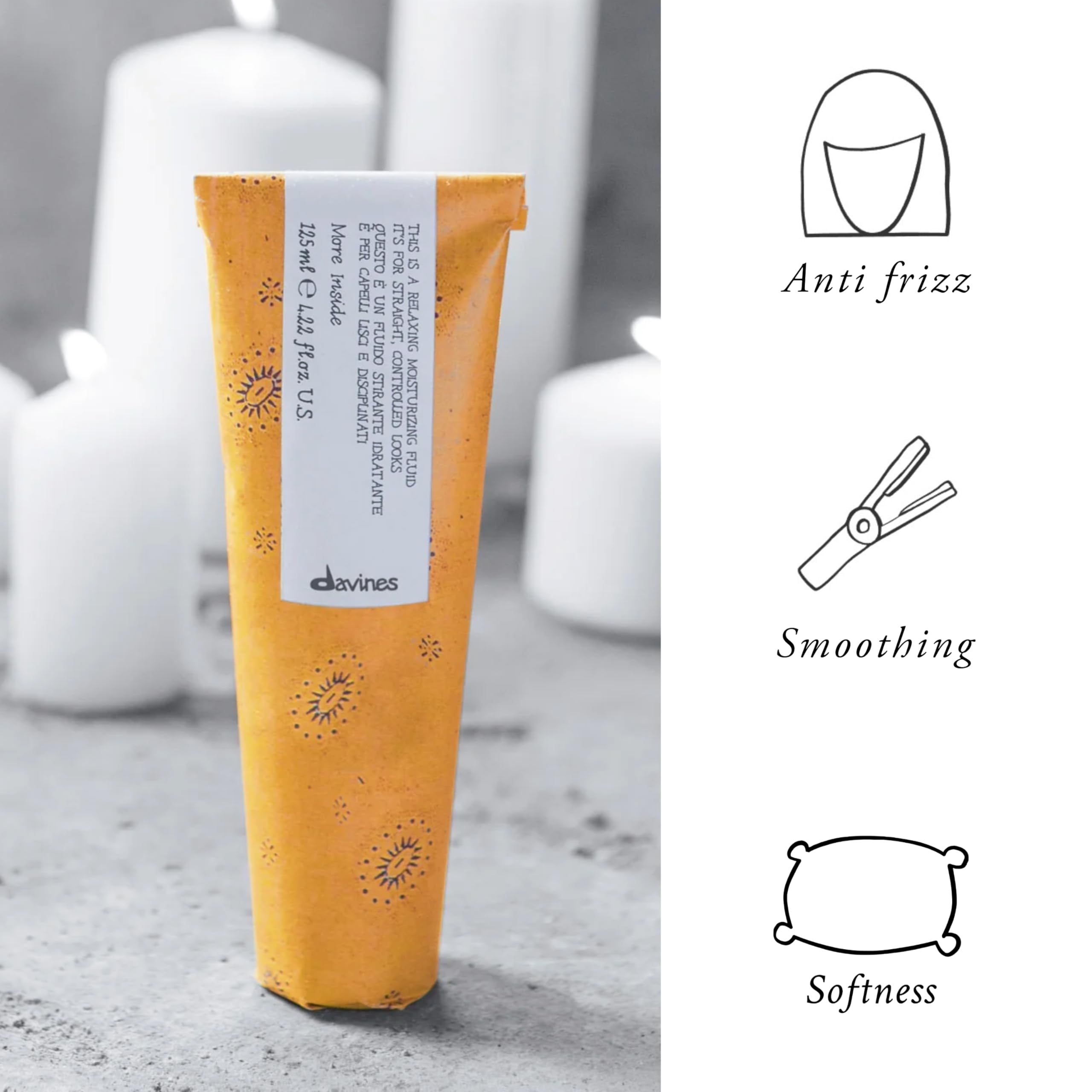 Davines This is a Relaxing Moisturizing Fluid, Heat Protection And Frizz Control For Sleek And Straight Styling, Moisturize With Humidity Control, 4.22 Fl. Oz.