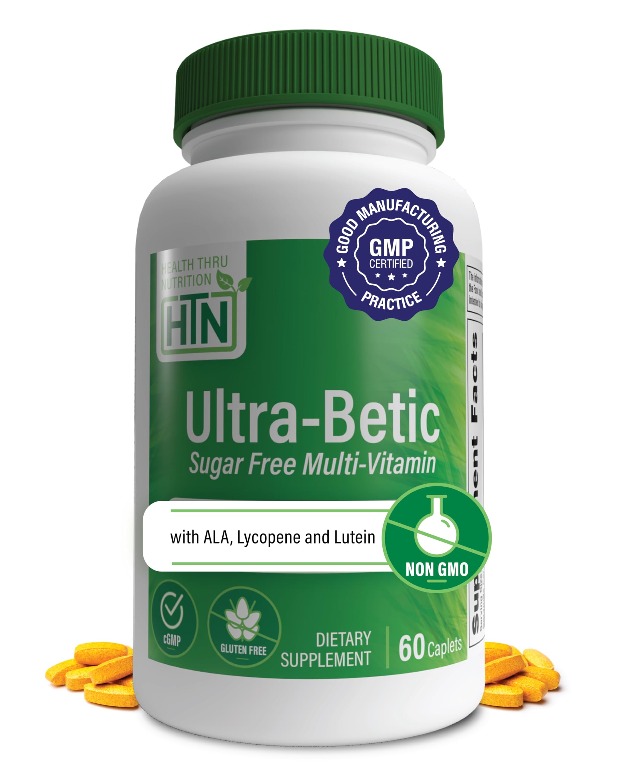 Health Thru Nutrition Ultra-Betic Multivitamin 60 Count | Supports Nerve, Vision, Energy | with ALA, Lycopene | Non-GMO, Clean Label | Third-Party Tested for Quality