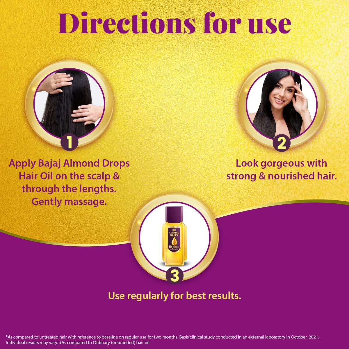 Bajaj Almond Drops Hair Oil, 475ml, Hair Oil, 6X Vitamin E, Almond Oil, Light and Non-Sticky, Hair Fall Control