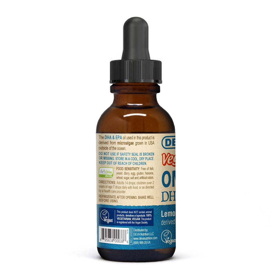 DEVA Vegan Liquid DHA-EPA (Lemon Flvr) 2 fl. Oz Liquid (Pack of 2)